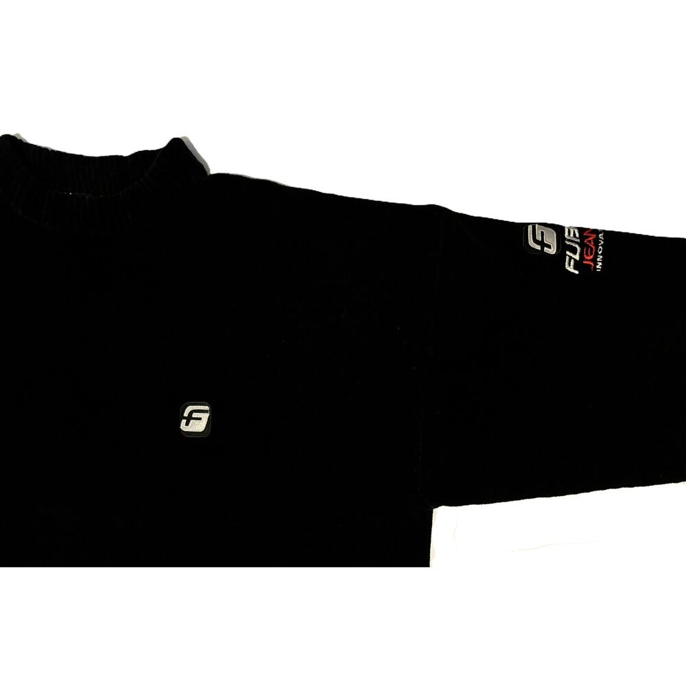 Retro 1992 FUBU Sports Sweater Mens Size XL Black Soft Chenille Mock Neck